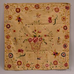 Embroidered Linen Table Covering